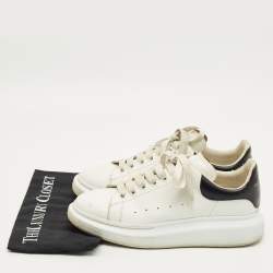 Pre Owned Alexander McQueen White/Black Leather Oversized Sneakers Size 42