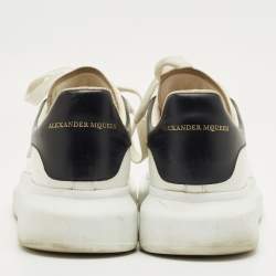 Pre Owned Alexander McQueen White/Black Leather Oversized Sneakers Size 42
