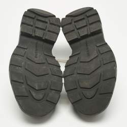 Pre Owned Alexander McQueen Black Canvas And Rubber Tread Slick Low Top Sneakers Size 40