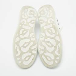 Pre Owned Alexander McQueen White/Black Leather Oversized Sneakers Size 43