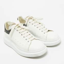 Pre Owned Alexander McQueen White/Black Leather Oversized Sneakers Size 43