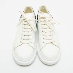 Pre Owned Alexander McQueen White/Black Leather Oversized Sneakers Size 43