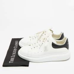 Pre Owned Alexander McQueen White/Black Leather Oversized Sneakers Size 43