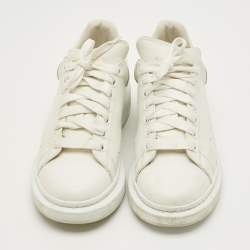 Pre Owned Alexander McQueen White Leather Oversized Lace Up Sneakers Size 43.5