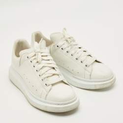 Pre Owned Alexander McQueen White Leather Oversized Lace Up Sneakers Size 43.5