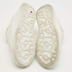Pre Owned Alexander McQueen White Leather Oversized Lace Up Sneakers Size 43.5