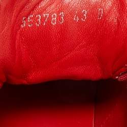 Pre Owned Alexander McQueen Red Knit Fabric Oversized Sneakers Size 43