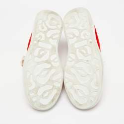 Pre Owned Alexander McQueen Red Knit Fabric Oversized Sneakers Size 43