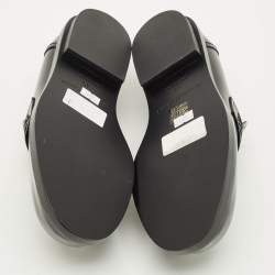 مملوكة مسبقًا حذاء لوفرز أليكساندر ماكوين تفاصيل جمجمة جلد أسود مقاس 42.5