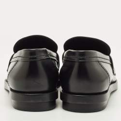 مملوكة مسبقًا حذاء لوفرز أليكساندر ماكوين تفاصيل جمجمة جلد أسود مقاس 42.5