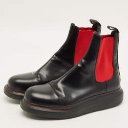 مملوكة مسبقًا حذاء بوت تشيلسي ألكساندر ماكوين جلد أسود مقاس 44