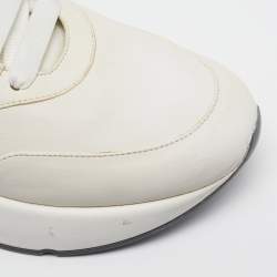 مملوكة مسبقًا حذاء رياضي أليكسندر ماكوين جلدي أبيض/أسود ركض كبير الحجم مقاس 43 برباط