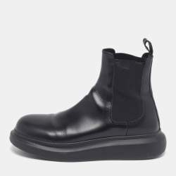 Pre Owned Alexander McQueen Size 43 Black Leather Chelsea Boots
