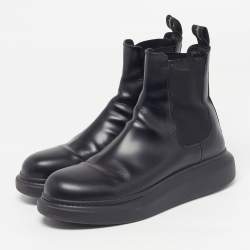 Pre Owned Alexander McQueen Size 43 Black Leather Chelsea Boots