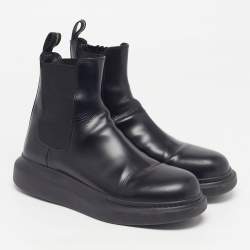 Pre Owned Alexander McQueen Size 43 Black Leather Chelsea Boots