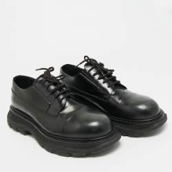 Pre Owned Alexander McQueen Tread Size 43 Black Leather Derby