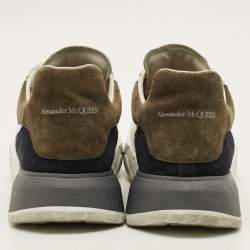 Pre Owned Alexander McQueen Court Size 43 Tricolor Leather Suede Lace Up Sneakers