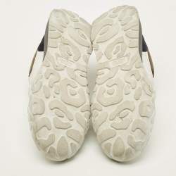 Pre Owned Alexander McQueen Court Size 43 Tricolor Leather Suede Lace Up Sneakers