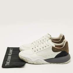 Pre Owned Alexander McQueen Court Size 43 Tricolor Leather Suede Lace Up Sneakers
