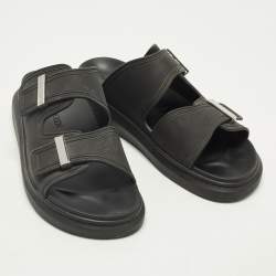 Pre Owned Alexander McQueen Hybrid Size 43 Black Rubber Flat Sandals