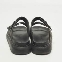 Pre Owned Alexander McQueen Hybrid Size 43 Black Rubber Flat Sandals