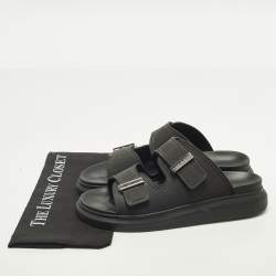 Pre Owned Alexander McQueen Hybrid Size 43 Black Rubber Flat Sandals