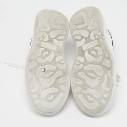 مملوكة مسبقًا حذاء رياضي ألكساندر ماكوين جلد أبيض / ذهبي كبير الحجم مقاس 35.5