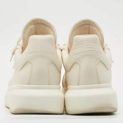Pre Owned Alexander McQueen Oversized Size 42 Off White Leather Lace Up Sneakers