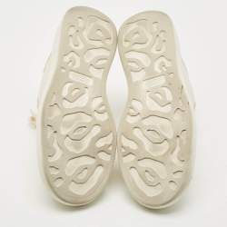 Pre Owned Alexander McQueen Oversized Size 42 Off White Leather Lace Up Sneakers