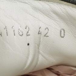 Pre Owned حذاء رياضي ألكسندر ماكوين سبرينت رانر جلد أربطة أبيض/أسود مقاس 42