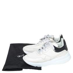 Pre Owned Alexander McQueen Ivory/Black Leather Platform Sneakers Size 40