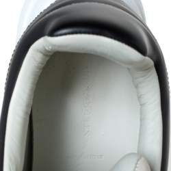Pre Owned Alexander McQueen Ivory/Black Leather Platform Sneakers Size 40