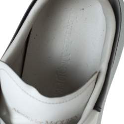 Pre Owned Alexander McQueen White/Black Leather Larry Low Top Sneakers Size 40