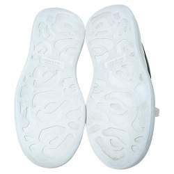 Pre Owned Alexander McQueen White/Black Leather Larry Low Top Sneakers Size 40