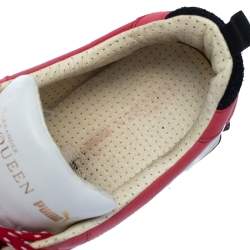 Pre Owned Alexander McQueen For Puma Red Leather Low Top Sneakers Size 44