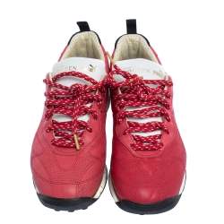Pre Owned Alexander McQueen For Puma Red Leather Low Top Sneakers Size 44
