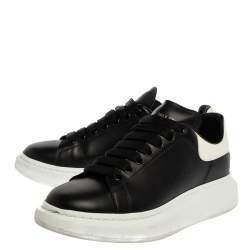 مملوكة مسبقًا حذاء رياضي أليكساندرماكوين منخفض من أعلي لاري جلد  أسود وأبيض مقاس 46