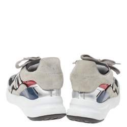 Alexander Mcqueen Multi Color Leather, Suede And Mesh Exaggerated Sole Leather Sneakers Size 40 
