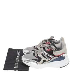 Alexander Mcqueen Multi Color Leather, Suede And Mesh Exaggerated Sole Leather Sneakers Size 40 