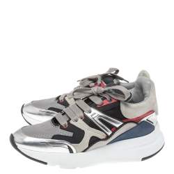 Alexander Mcqueen Multi Color Leather, Suede And Mesh Exaggerated Sole Leather Sneakers Size 40 