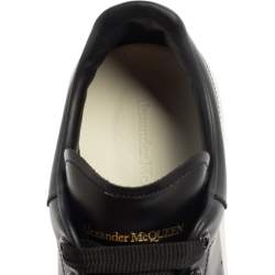Pre Owned Alexander McQueen Black Leather Larry Low Top Sneaker Size 42.5