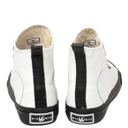 Pre Owned Alexander McQueen White Leather Plimsoll High Sneakers Size 40