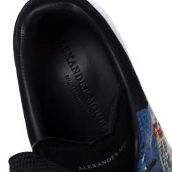 Alexander McQueen Multicolor Printed Canvas And Suede Oversized Sneakers Size 40