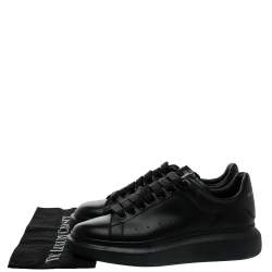 Alexander McQueen Black Leather Oversized Low Top Sneakers Size 40