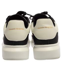 Pre Owned  Alexander McQueen Black/White Leather Oversized Sneakers Size 43