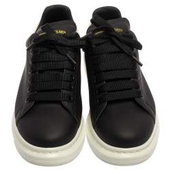 Pre Owned  Alexander McQueen Black/White Leather Oversized Sneakers Size 43