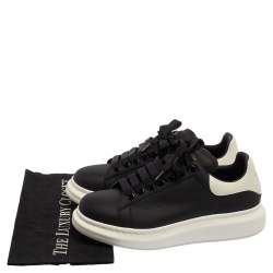 Pre Owned  Alexander McQueen Black/White Leather Oversized Sneakers Size 43