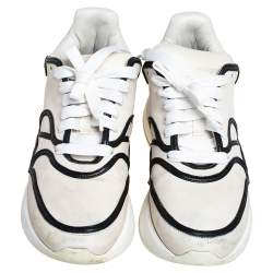 Pre Owned Alexander McQueen White/Black Leather Runner Sneakers Size 41
