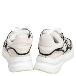 Pre Owned Alexander McQueen White/Black Leather Runner Sneakers Size 41