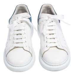 Pre Owned Alexander McQueen White Suede And Leather Exaggerated Sneakers Size 42